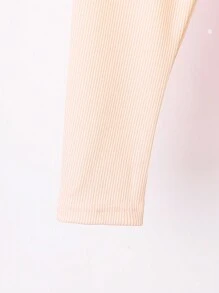 SHEIN Playful Pals Bộ Quần Âu Phù Hợp Với Bé Gái, Mùa Xuân Và Mùa Thu Hàng Mới Về Quần Legging Dệt Kim Có Độ Đàn Hồi Cao Màu Trơn - Nhiều màu - Xem 3