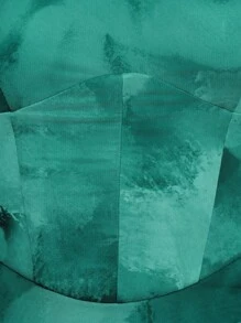 L'Amorae Tie Dye Draped Ruffle Tube Dress - Green - View 7