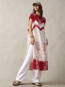 Bohemela Váy đi nghỉ không tay in hoa cho nữ - Nhiều màu - Xem 5