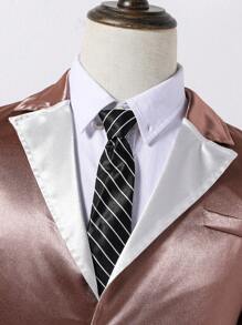 Teenage Boys' Purple Satin Formal Suit Set For Parties And Weddings, 2pcs - Purple - View 3