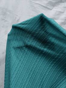 SHEIN LUNE 加大號凹口領蝙蝠袖T恤 - 水鴨藍 - 查看 7