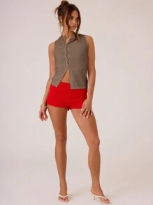 MUSERA Blusa asimétrica con botones de punto