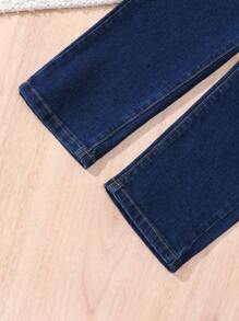 SHEIN Tween Boy Cute And Lively Denim Jeans - Dark Wash - View 4