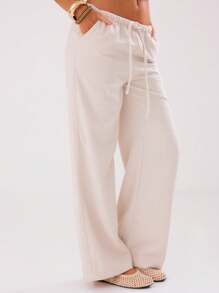 MUSERA 夏季女裤 波西米亚风 夏季可爱 优雅 夏季时尚 复活节休闲 - 咖啡棕 - 查看 5