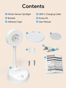 Teckwe 可充电室内壁灯 LED 运动传感器聚光灯 3 种灯光颜色亮度可调图片壁画灯用于悬挂照片绘画展示柜楼梯客厅画廊、圣诞礼物、秋冬季假期必备品露营度假必需品度假配件