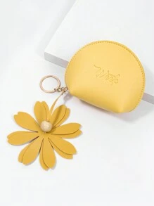 SHEIN 1 pieza Monedero compacto con cremallera de unicolor, bolsa informal de uso diario - Multicolor - Ver 3