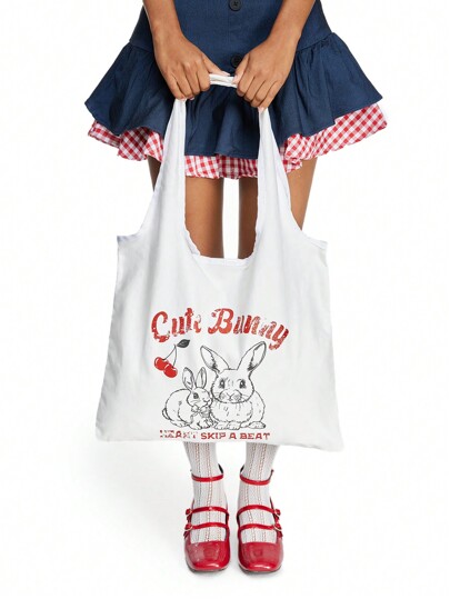 Kawaii Stoff-Tote-Handtasche Schultertasche mit großer Kapazität im koreanischen Stil für Frauen