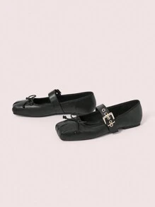 CUCCOO DOLLMOD 女士带扣玛丽珍芭蕾平底鞋，复古经典夏季度假鞋夏季促销圣诞节秋季新年假期 - 黑色 - 查看 2