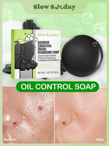 SlowSunday  Bamboo charcoal Facial cleansing soap - Black - View 1