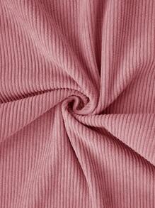 SHEIN 固色褶皺休閒寬褲，適用於日常穿著 - 粉色 - 查看 5