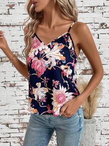 SHEIN Clasi 女士夏季假日花卉印花休閒背心上衣