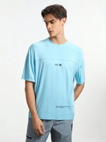 In My Nature Men Letter Graphic Outdoor Tee Without Bag - Blue - View 6