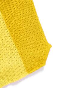 SHEIN Unity Color Block Knitted Summer Holiday Backless Halter Top - Yellow - View 4