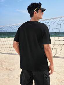 Gym Rark Men Geo Print Outdoor Tee For Summer - Black - View 2