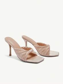 CUCCOO CHICEST 简约优雅粉色女士高跟凉鞋，方头细跟，万圣节 - 粉色 - 查看 2