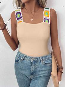 SHEIN LUNE 女士花紋休閒假日背心上衣