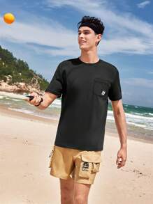 In My Nature Men Letter Graphic Outdoor Tee For Summer