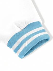 Manfinity Hypemode Men's Extra-Large Letter Printed Varsity Jacket With Striped Trim And Drop Shoulder, No Hood - Multicolor - View 5