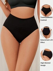 Seamless High Waist Shapewear Panty - Black - View 3