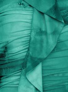 L'Amorae Tie Dye Draped Ruffle Tube Dress - Green - View 6