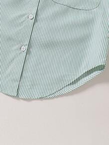 Tween Girl Striped Sun Protection Shirt, Japanese And Korean Style, Spring And Summer,Holiday,Summer,Travel