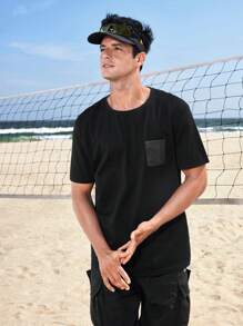 Gym Rark Men Geo Print Outdoor Tee For Summer - Black - View 6