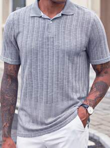 Manfinity Homme 男士純色休閒短袖Polo衫