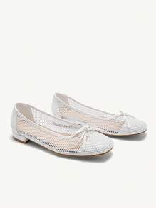 CUCCOO DOLLMOD Breathable Mesh Round Toe Women's Flat Shoes Halloween - White - View 8
