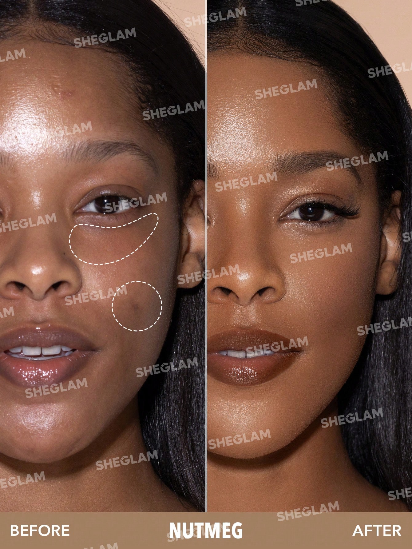 SHEGLAM خافي العيوب Like Magic 12Hr Full Coverage Concealer-Nutmeg Matte Liquid Concealer Long-Lasting Brightening Color Corrector-خافي عيوب مرطب خفيف الوزن يدوم طوال اليوم-خافي عيوب كونسيلر