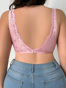 Große Größen Sexy spitzenbesetzter BH ohne Bügel für Damen, 1 Stück, Lingerie