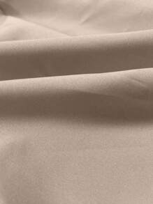 INAWLY Plus Size Solid Color Long Sleeve Shirt With Single Breasted Closure And Asymmetrical Hemline Fall Cloth For Women - Khaki - View 4