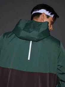 In My Nature Men's Color Block Hooded Outdoor Jacket - Dusty Blue - View 4