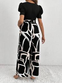 SHEIN 孕婦短袖圓領打結前拉鍊後連身裝