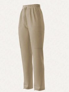 2Pcs /Nursing Scrub Uniform Set: Solid V-Neck Short Sleeve Top And Pants