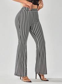 SHEIN SXY Commute Minimalist Office Old Money Simple Sexy And Elegant Black And White Polka Dot Women's Pants - Multicolor - View 1