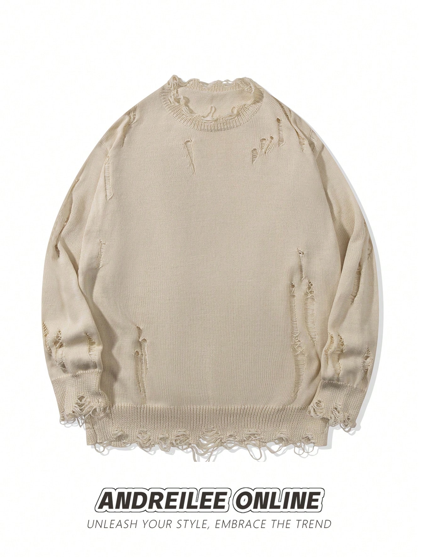 Hollow-Out Fringe Sweater