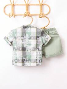 2 件装男婴彩色条纹休闲棕色套装