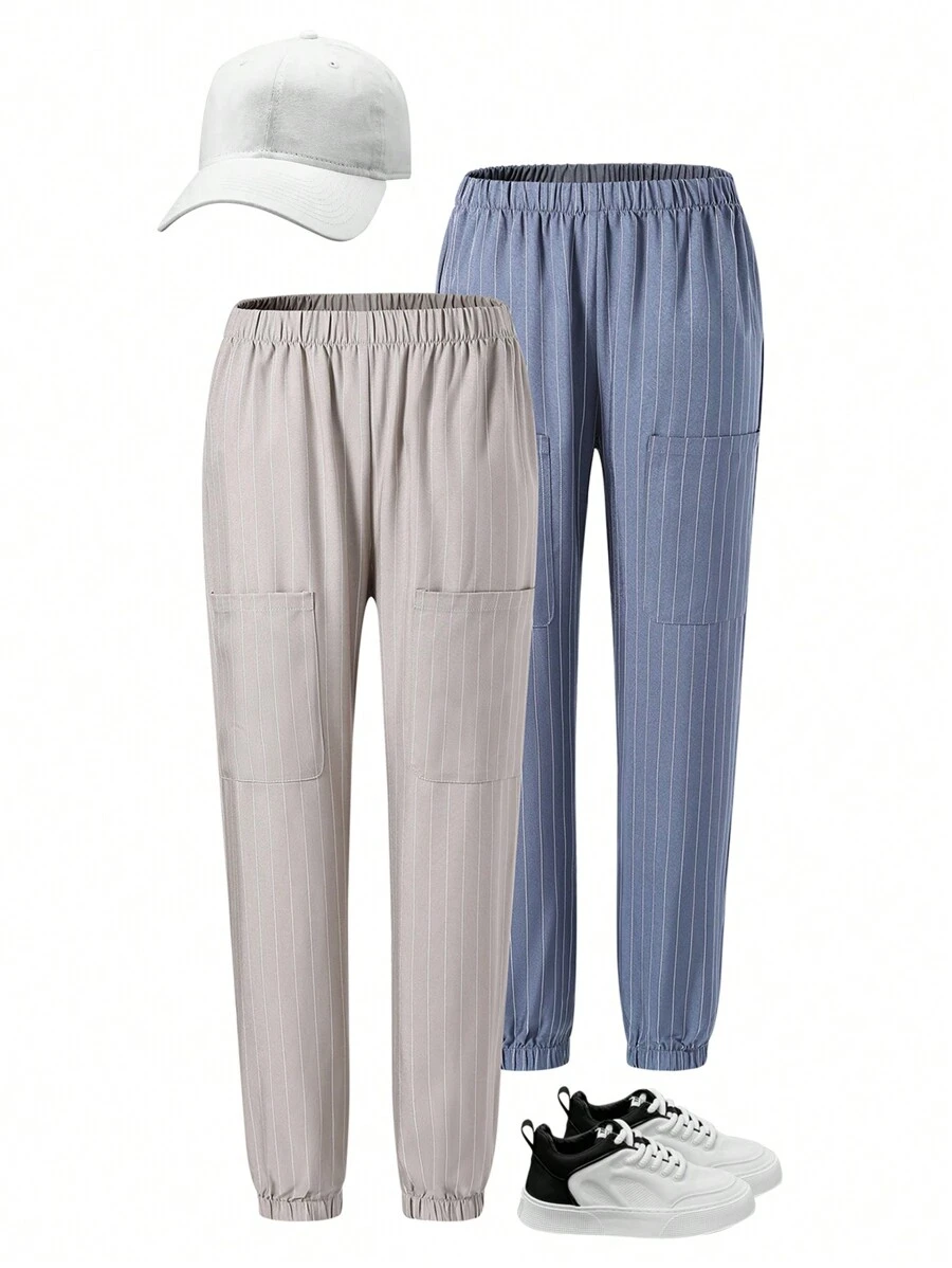 SHEIN Tween Boys' Simple Daily Wear Long Pants Set - Multicolor - View 1