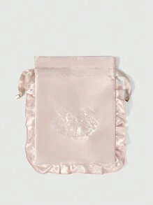 ROMWE Kawaii 336027兔子刺繡化妝包，便攜式旅行內衣收納拉繩袋