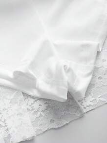 SHEIN Unity تنورة صيفية نسائية بموحد اللون وبتطريزات الدانتيل (قصات عشوائية) - أبيض - مشاهدة 4