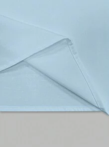 SHEIN Clasi 純色立領長袖夏季優雅女士襯衫 - 藍色 - 查看 3