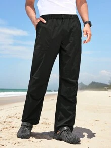 In My Nature Men Letter Graphic Drawstring Waist Outdoor Pants