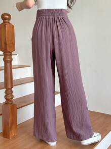 DAZY High Waist Wide Leg Pants For Daily Wear,Teacher Pants - Purple - View 5