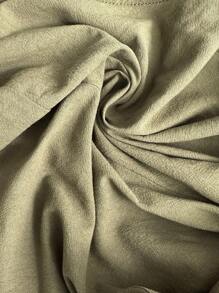 SHEIN 孕妇休闲可调节肩带宽松连体裤 - 軍綠色 - 查看 6