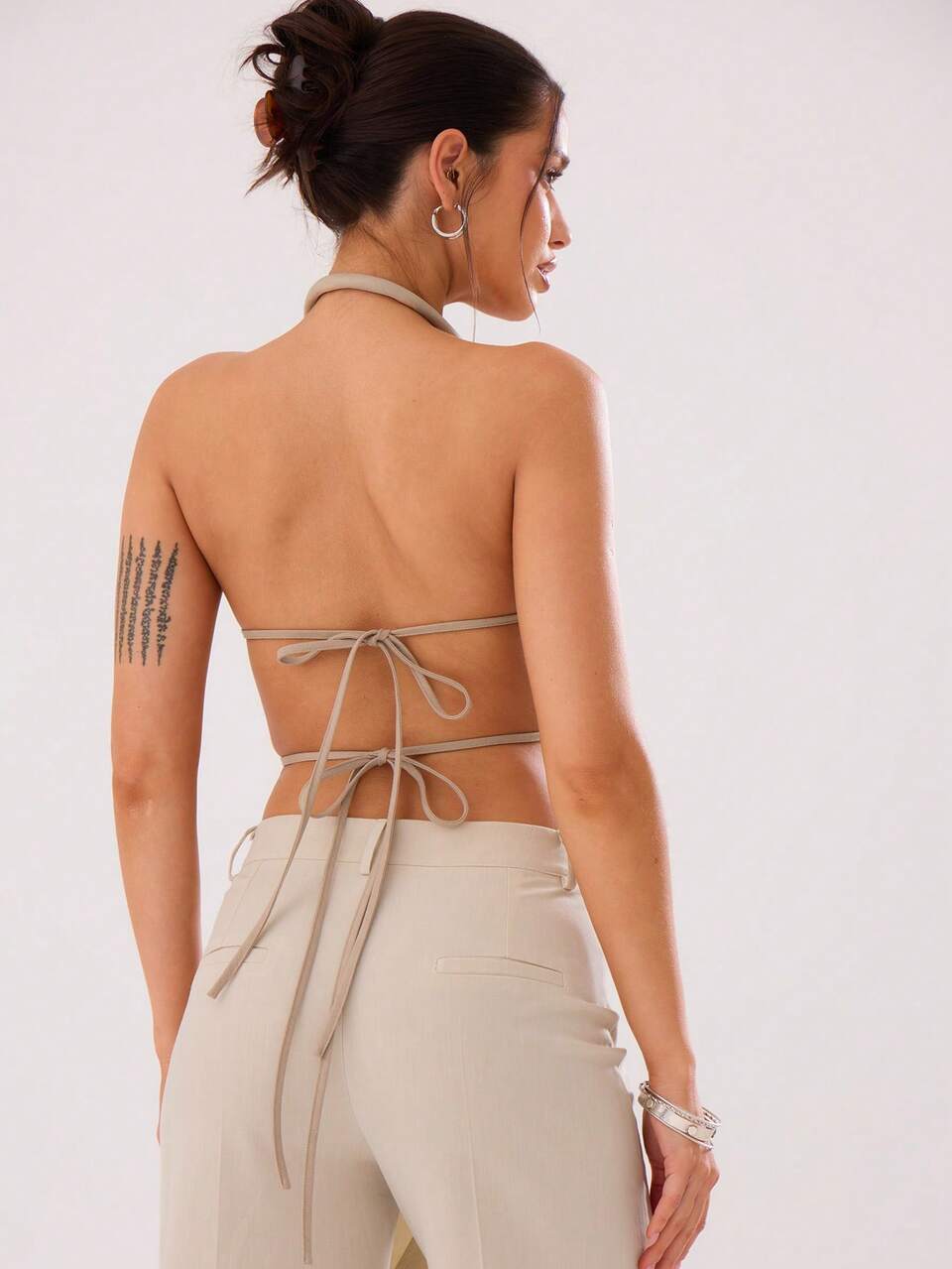 Halter Tie Crop Top Casual SummerVacation Spring Summer Holiday