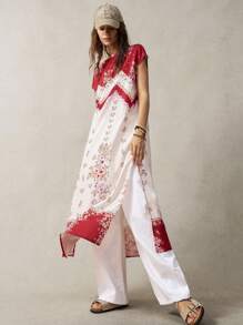 Bohemela Váy đi nghỉ không tay in hoa cho nữ - Nhiều màu - Xem 1