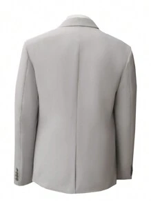 Manfinity Mode Men's Business Suit With Notch Lapel - Grey - View 2