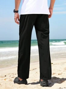 In My Nature Men Letter Graphic Drawstring Waist Outdoor Pants