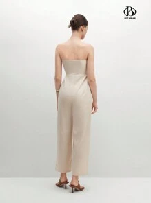 BizChic Women's Solid Color Simple Daily Strapless Jumpsuit