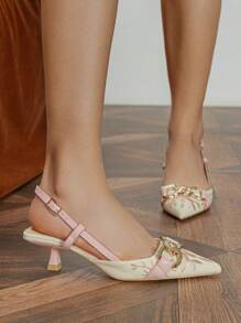 Fall/Winter 2025 Women's High-Heeled Rhinestone Mules, Fashionable, Comfortable And Suitable For Outdoors Wear With Dress Valentines, Elegant, Women Pumps, Elegant, Kitten Heels